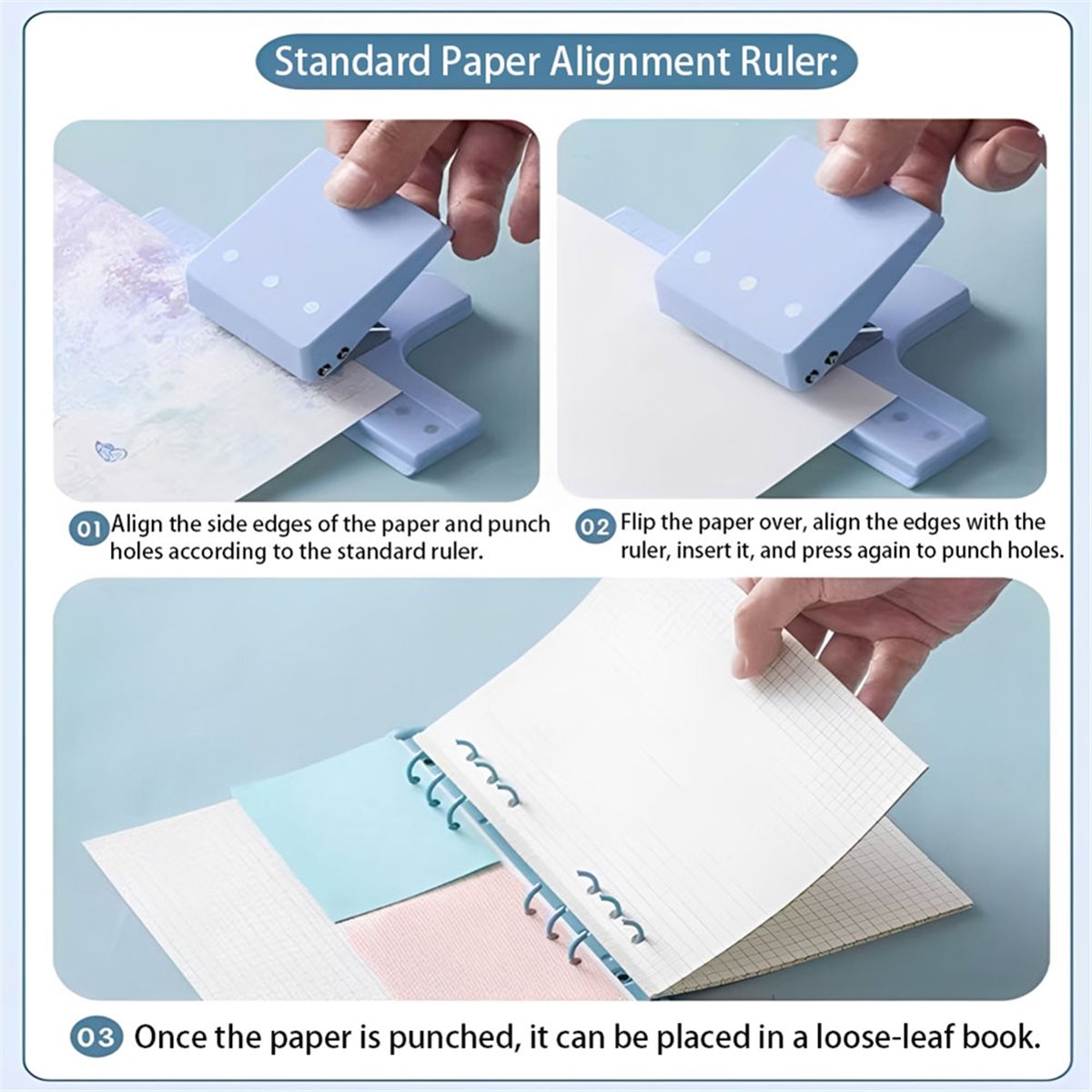 Paper Punch 3 Hole - 【قسيمة للمستخدمين الجدد!】مثقاب ورق يدوي بثلاث