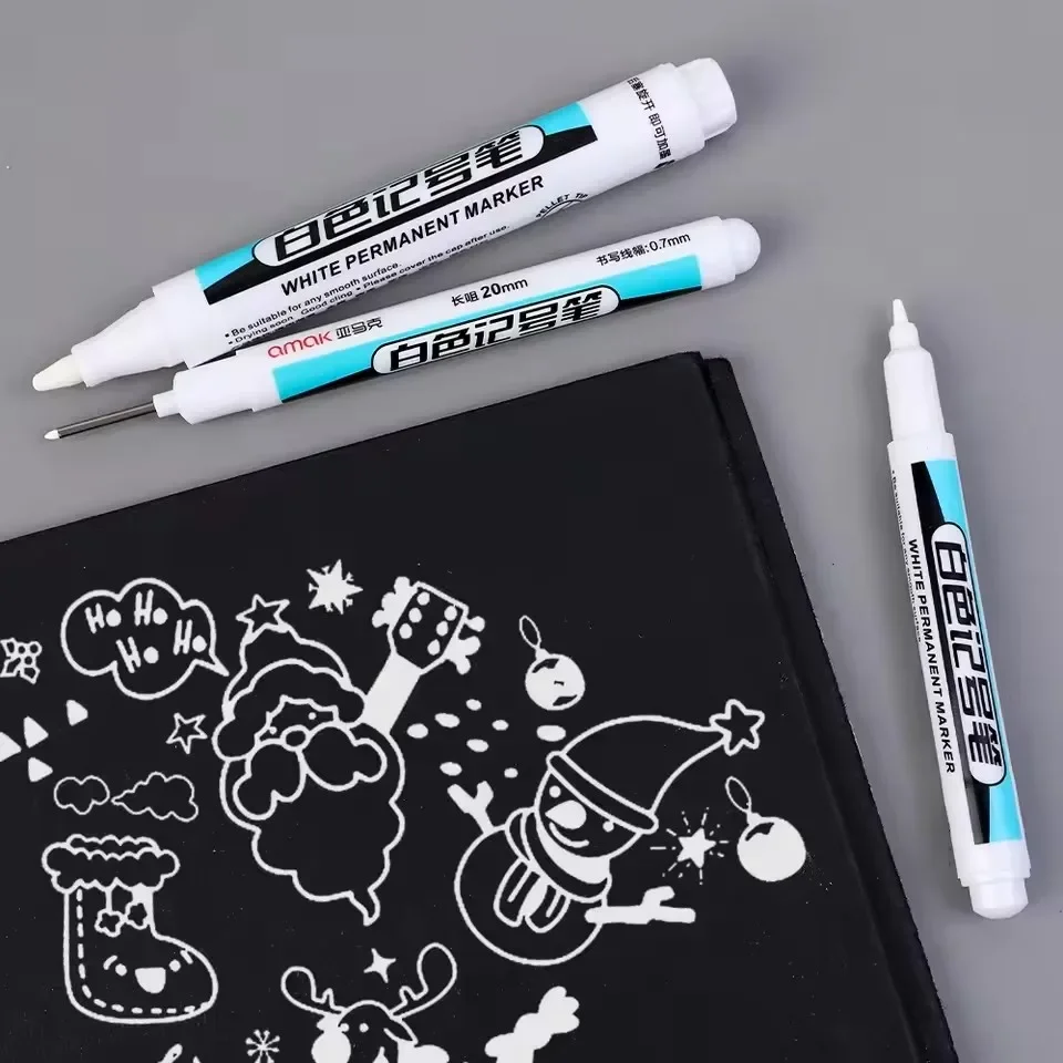 أقلام تحديد دائمة بيضاء 0.7/1. - مراجعة Stationery Supply وسعره