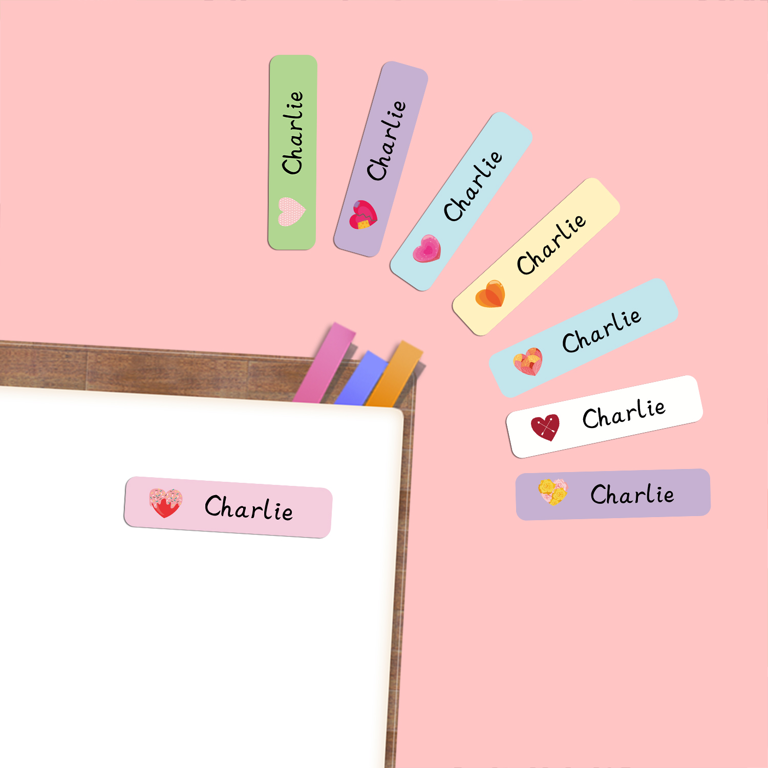 شخصية شكل قلب اسم العلامات ملص - مراجعة Stationery Supply وسعره
