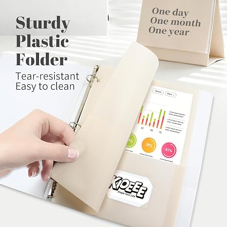 7 مجلدات بلاستيكية مع جيوب، تن - مراجعة Paper Punch 3 Hole وسعره