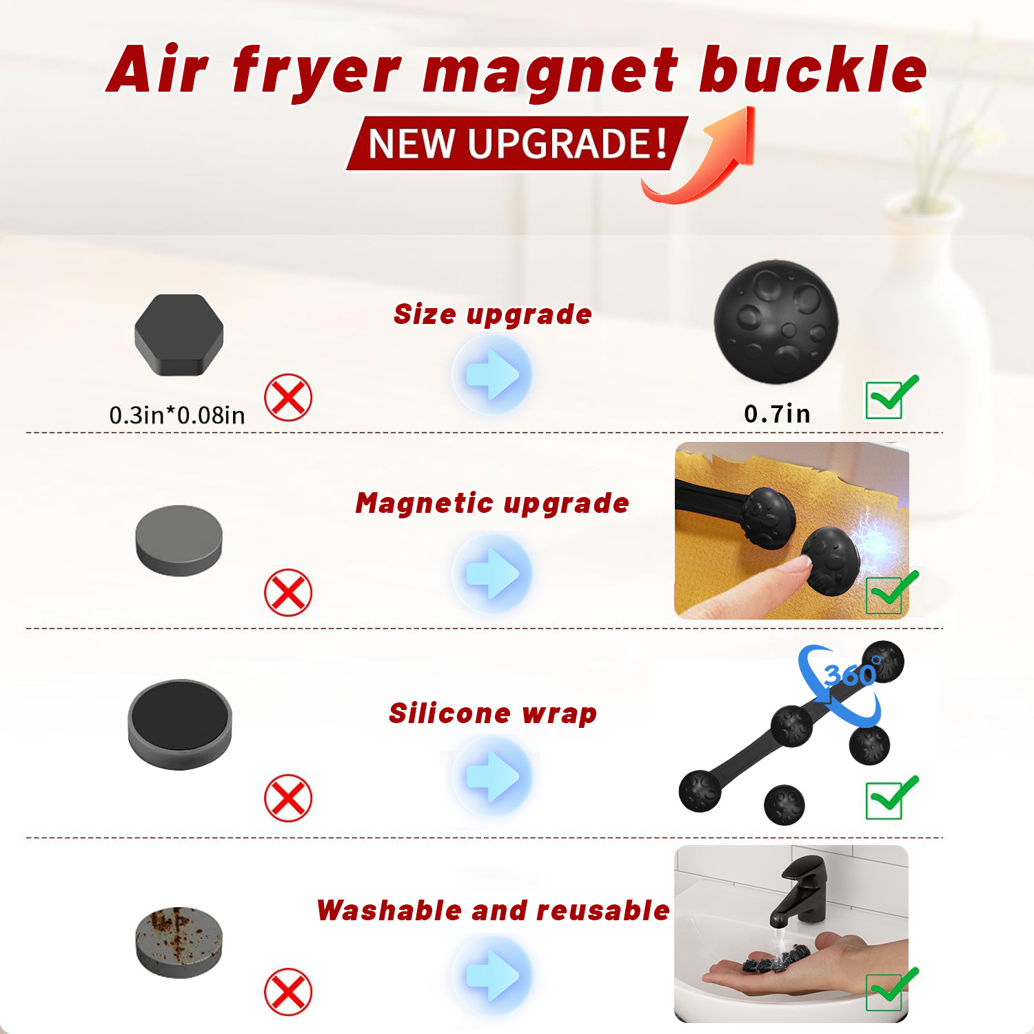 1/2 مجموعات سيليكون مقلاة الهو - مراجعة Paperclip Magnetic Set وسعره